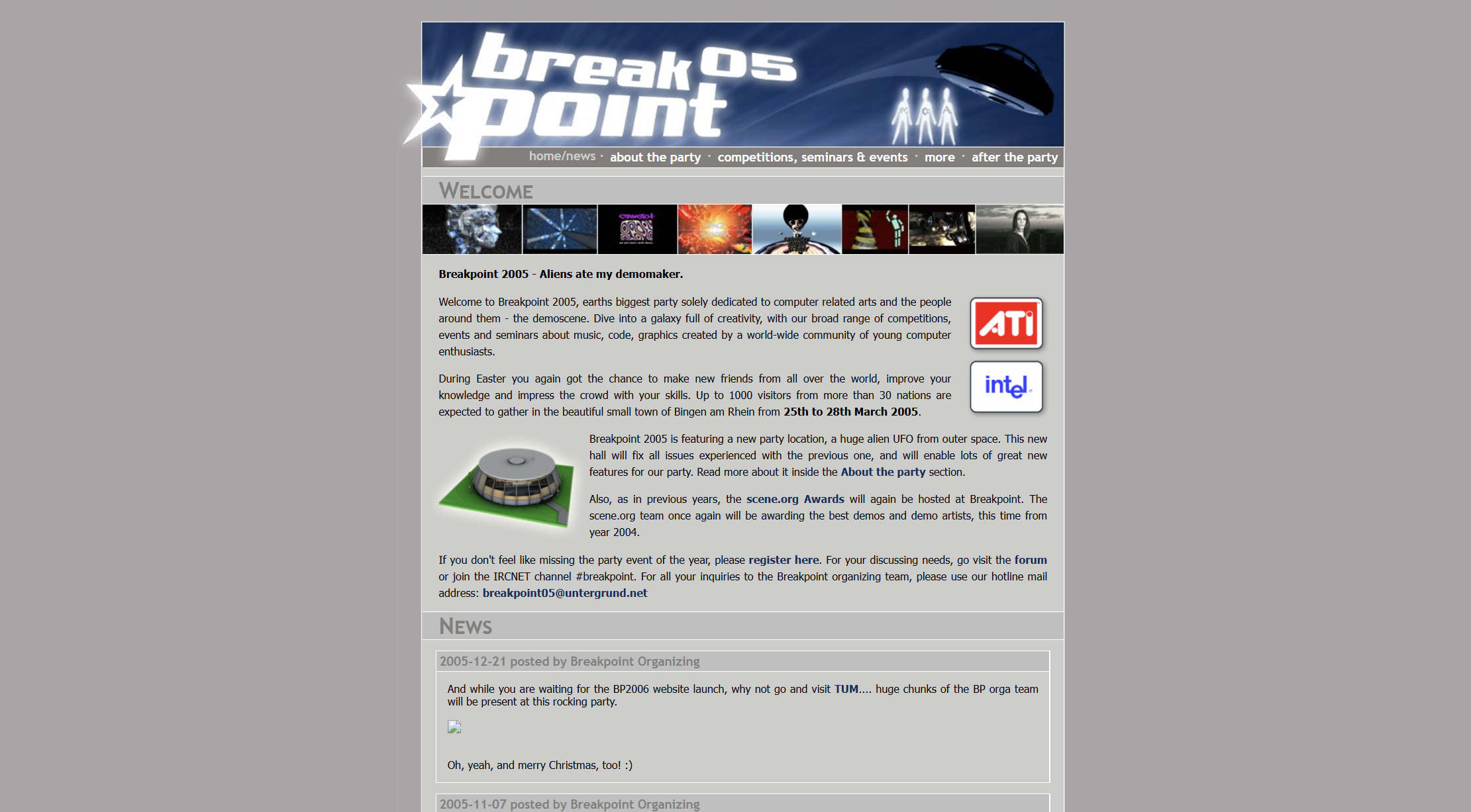 Screenshot of Breakpoint 2005 website