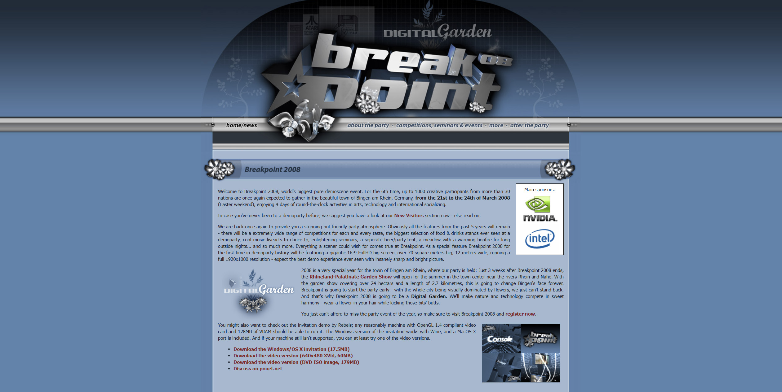 Screenshot of Breakpoint 2008 website