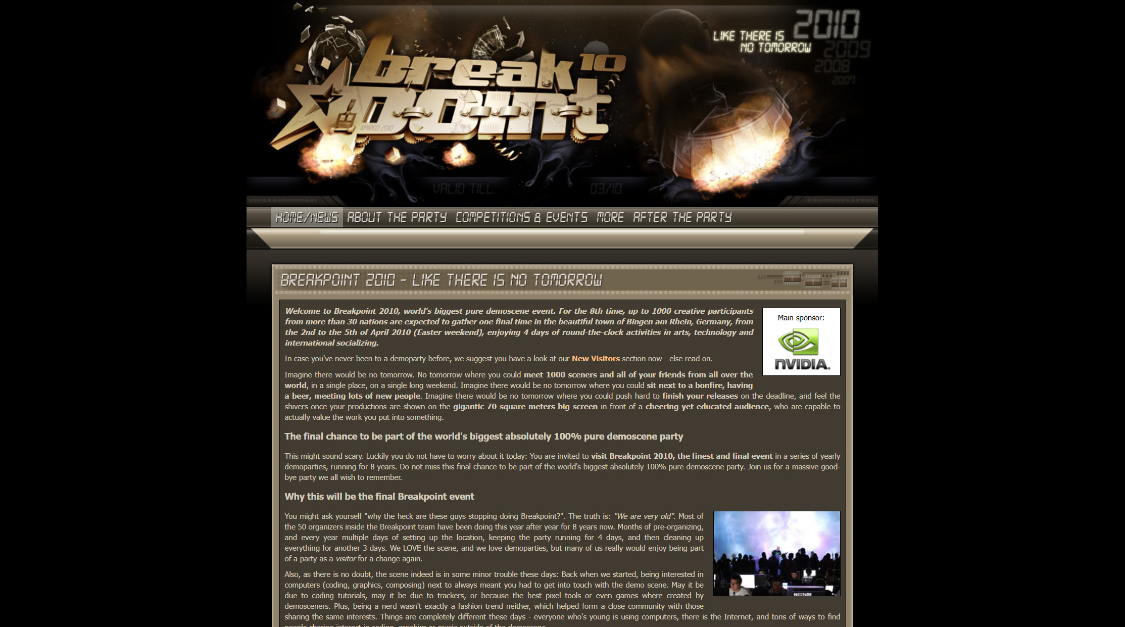 Screenshot of Breakpoint 2010 website