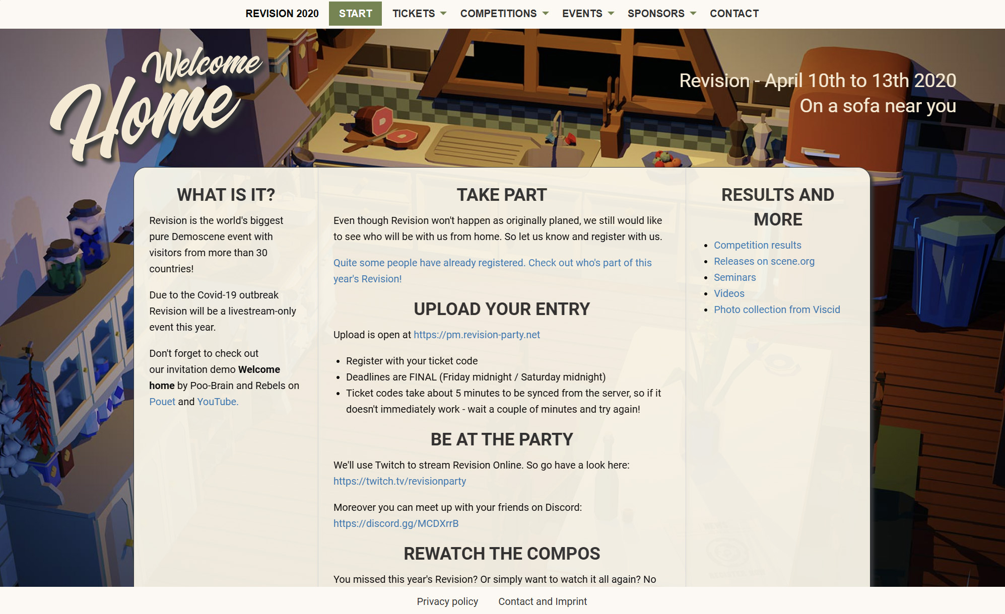 Screenshot of Revision Remote 2020 website