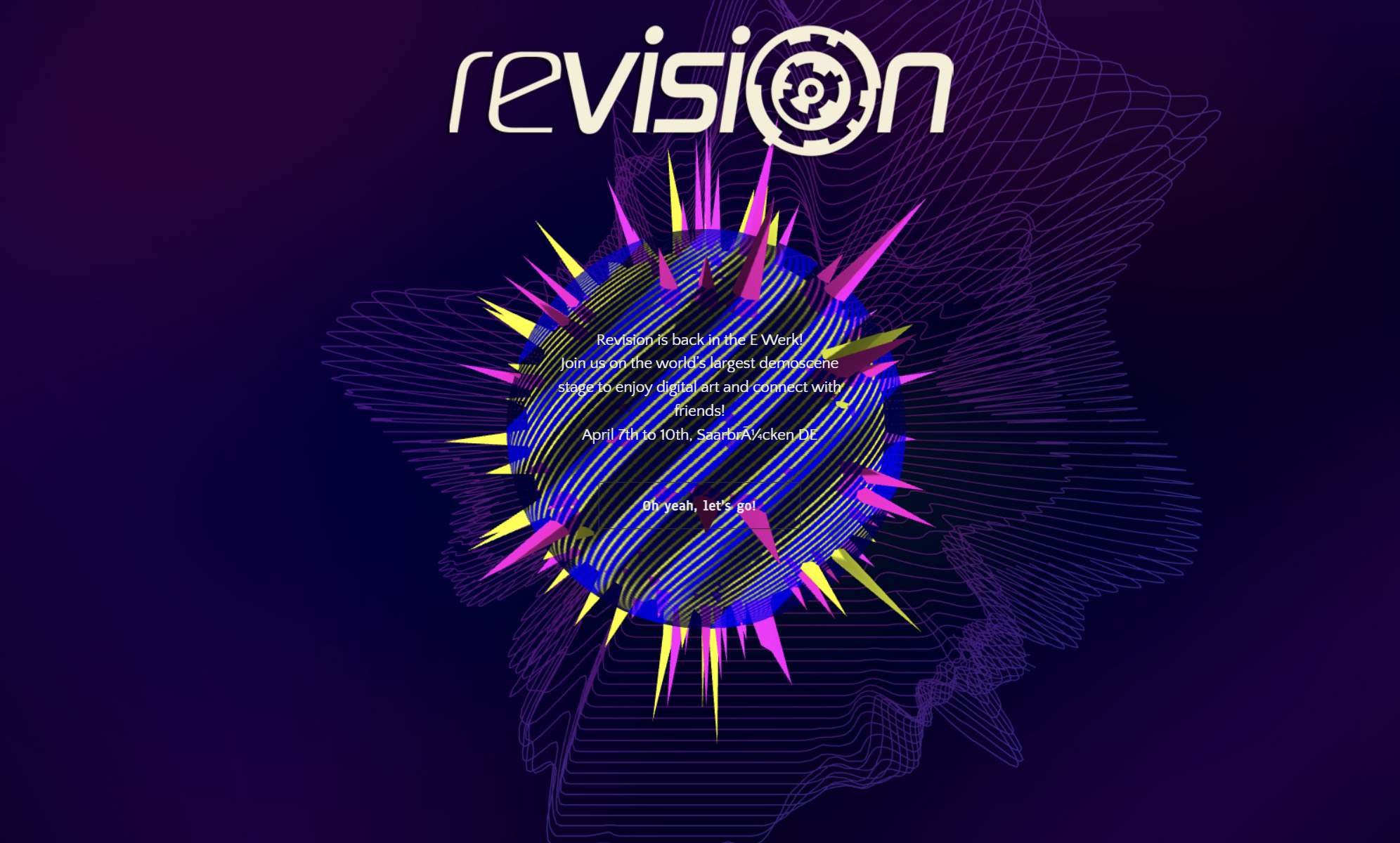 Screenshot of Revision 2023 website